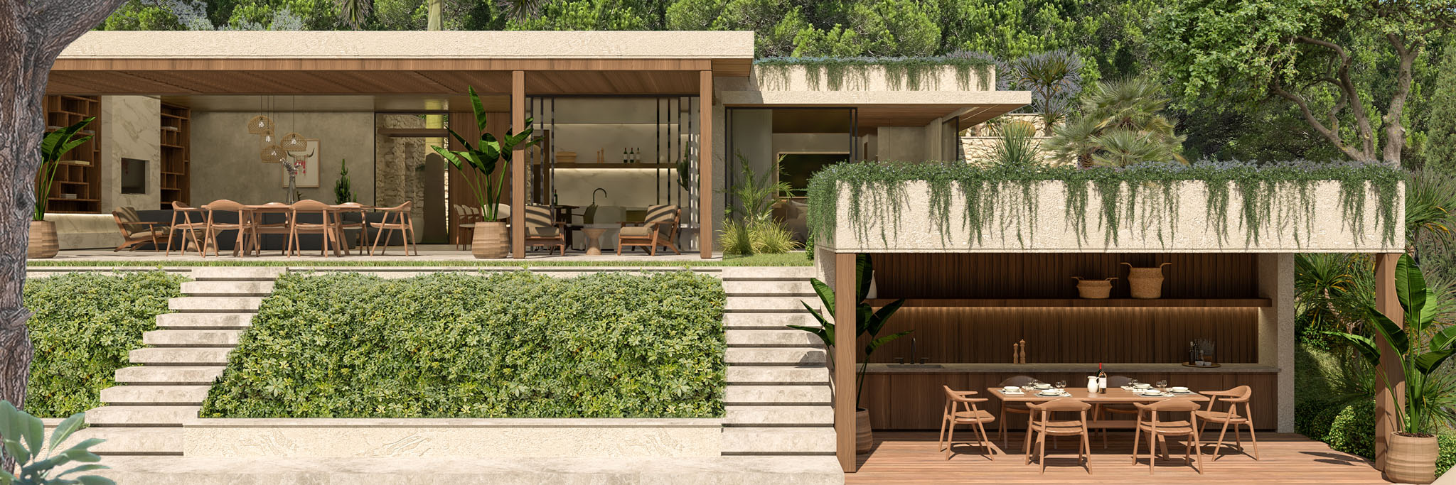Projet villa tropicale avec piscine architecte Saint-Tropez